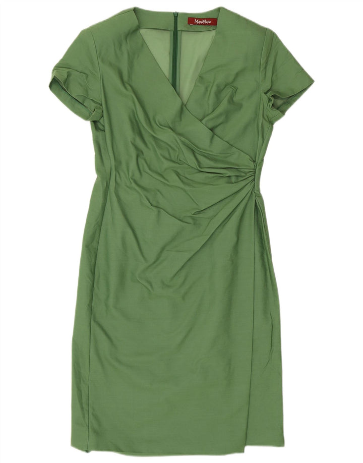 MAX MARA Skedekjole til kvinder UK 12 Medium Grøn