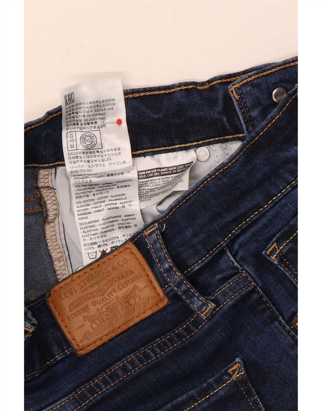 Levi's Womens 724 Højtaljede lige jeans W25 L30 Marineblå polyester