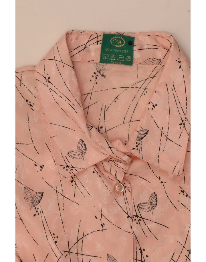 Canda kvinders abstrakt mønster kortærmet skjortebluse EU 42 Large Pink