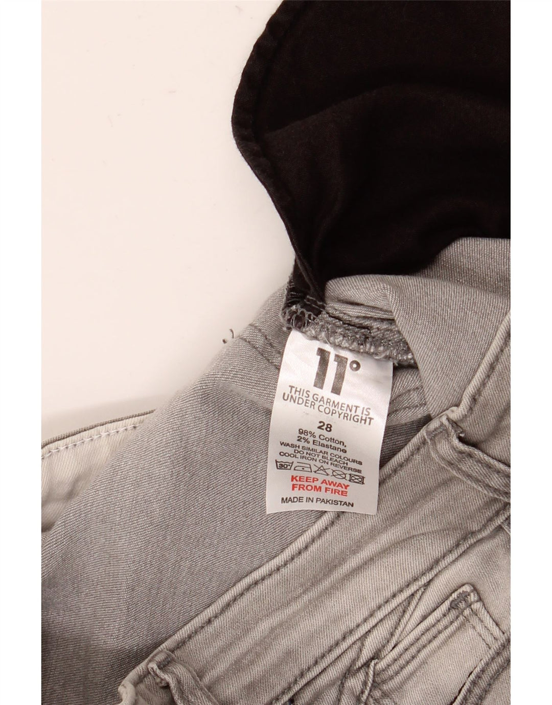 Elleve grader Dame Skinny Jeans W28 L30 Grå Bomuld