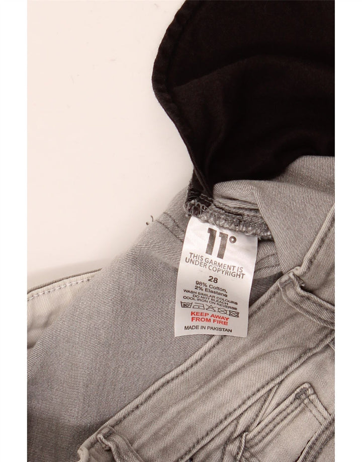 Elleve grader Dame Skinny Jeans W28 L30 Grå Bomuld