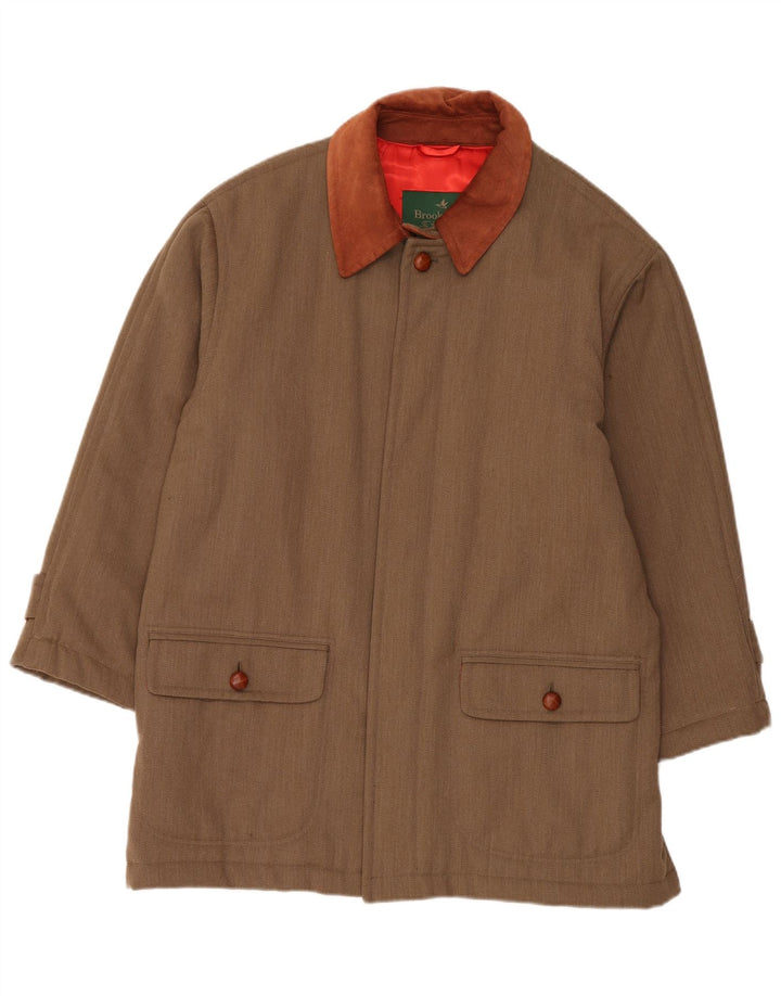 Brooksfield Herre Overfrakke IT 50 Large Brown Colourblock