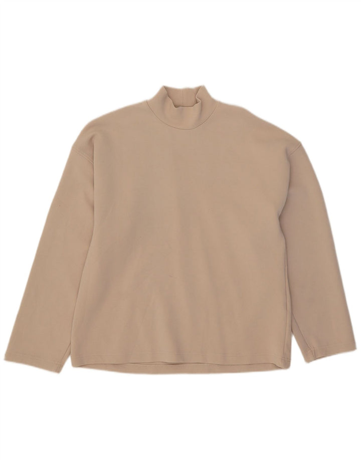 Zara Herre Top Langærmet Lille Beige Bomuld