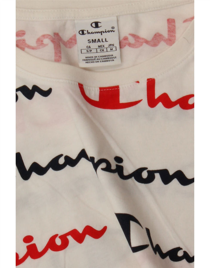 CHAMPION Womens Graphic T-Shirt Top UK 10 Small White Vintage Champion and Second-Hand Champion from Messina Hembry 