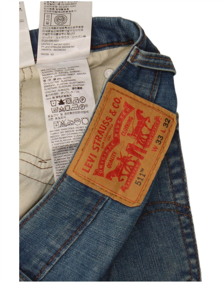 Levi's Herre 511 Slim Jeans W33 L32 Blå Bomuld