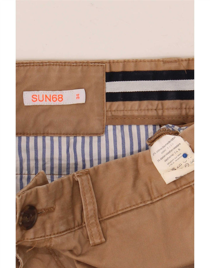 Sun68 Herre Chino Shorts W34 Stor brun bomuld