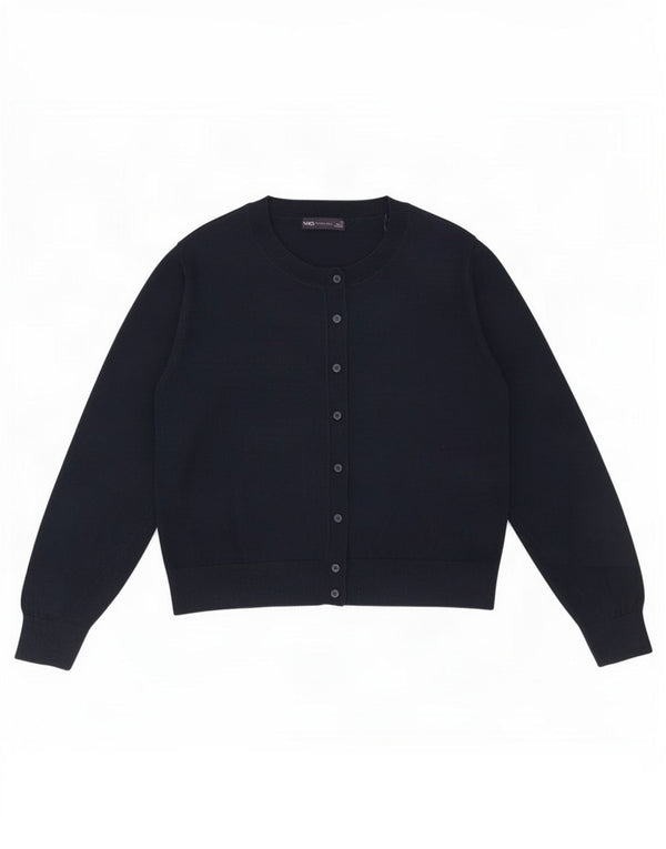 Marks & Spencer Dame Crop Cardigan Sweater UK 22 3XL Marineblå Bomuld