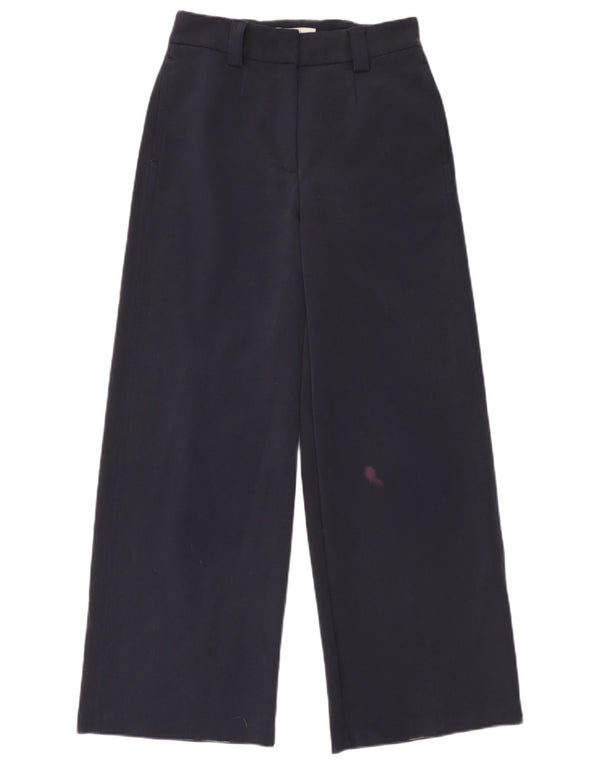 Marks & Spencer Womens High Waist Chino Trousers UK 8 Small W26 L30 Navy Bl