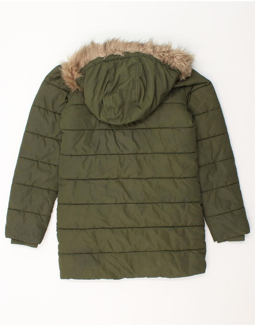 MOUNTAIN WAREHOUSE Girls Hooded Padded Coat 11-12 Years Green Polyester Vintage Mountain Warehouse and Second-Hand Mountain Warehouse from Messina Hembry 
