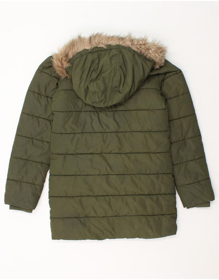 MOUNTAIN WAREHOUSE Girls Hooded Padded Coat 11-12 Years Green Polyester Vintage Mountain Warehouse and Second-Hand Mountain Warehouse from Messina Hembry 