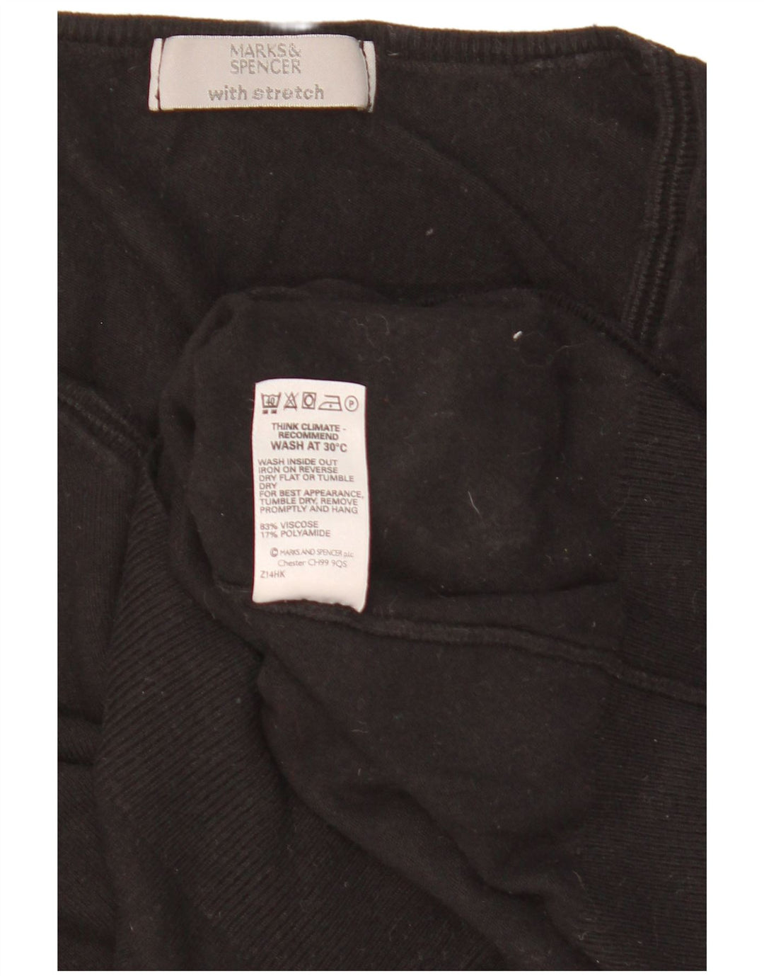 Marks & Spencer Womens Crop V-hals sweater UK 16 Large Black