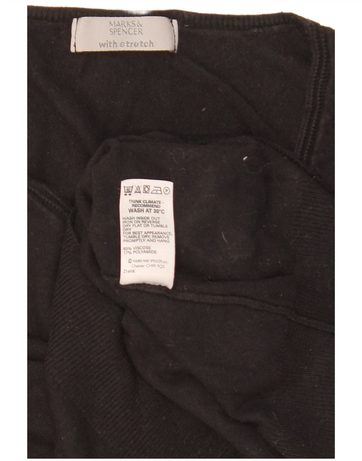 Marks & Spencer Womens Crop V-hals sweater UK 16 Large Black