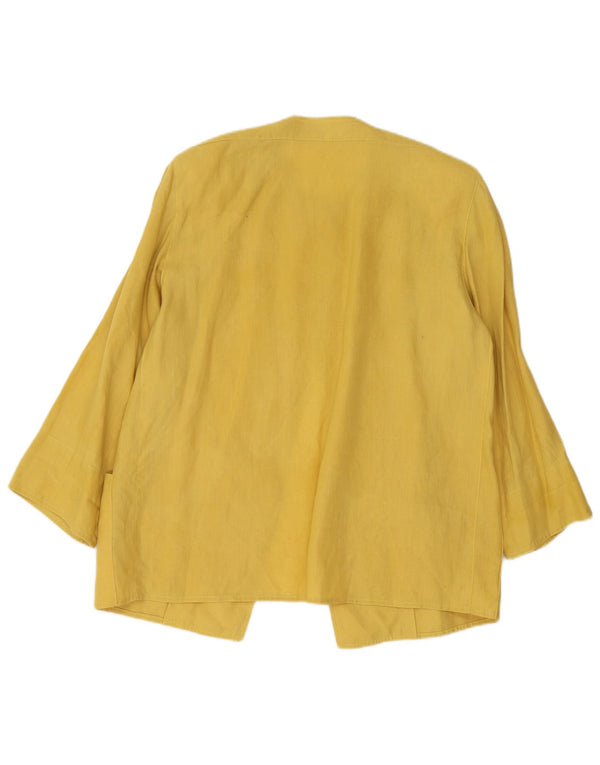 Vintage Dame 1 Knap Blazer Jakke UK 16 Stor Gul