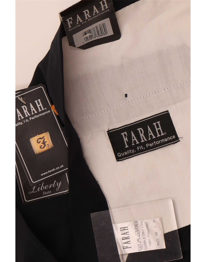 Farah Straight Casual Bukser til mænd W60 L33 Marineblå polyester