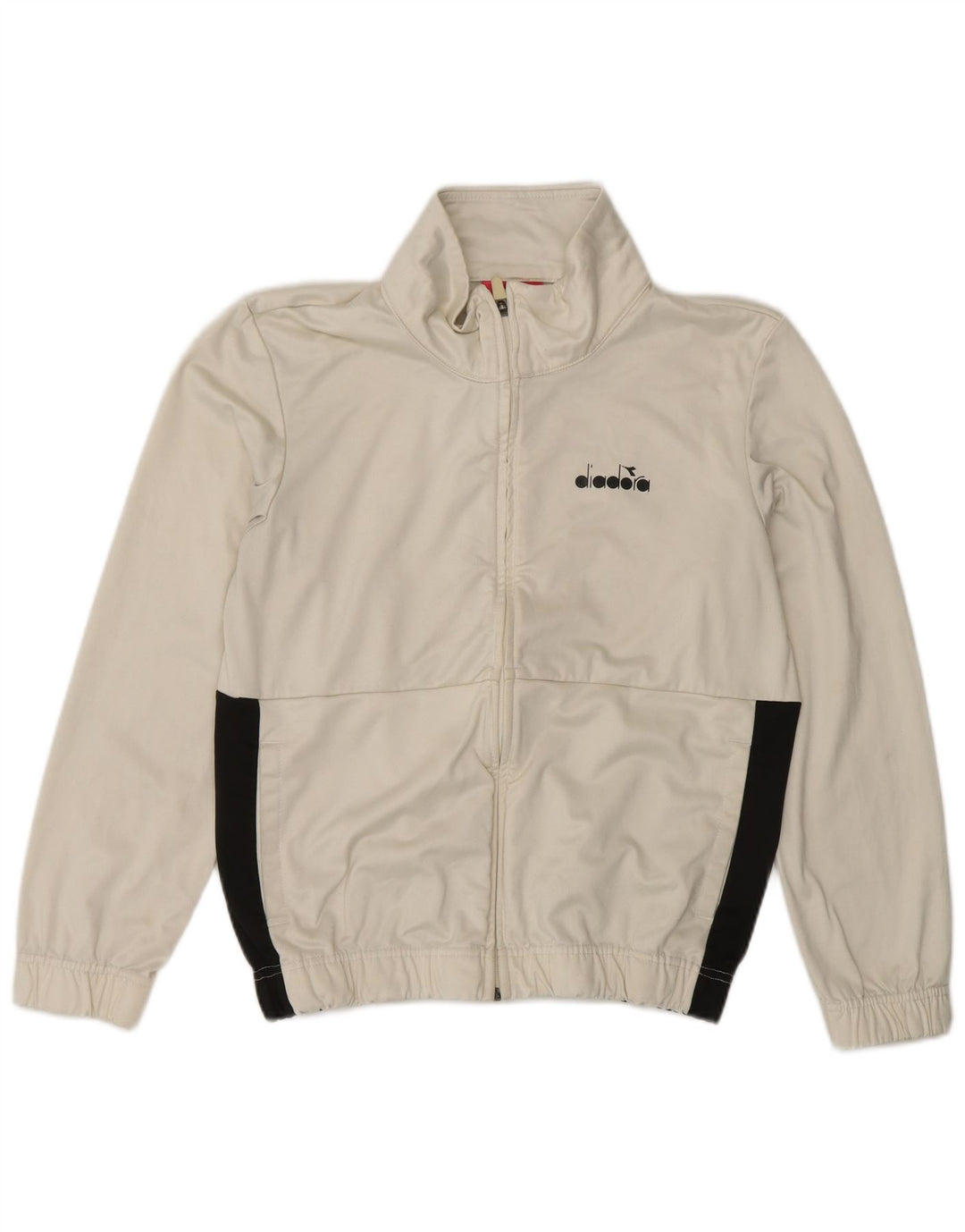 DIADORA Womens Tracksuit Top Jacket UK 16 Large White Colourblock