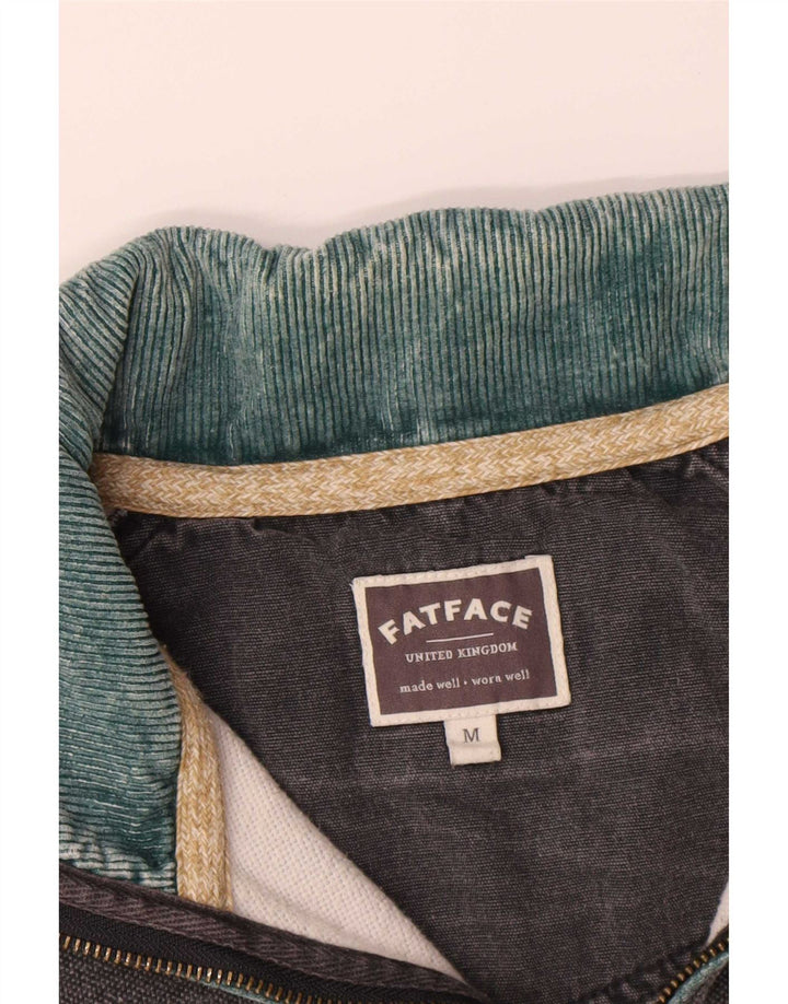 Fat Face Herre Zip Neck Sweatshirt Jumper Medium Grå Bomuld