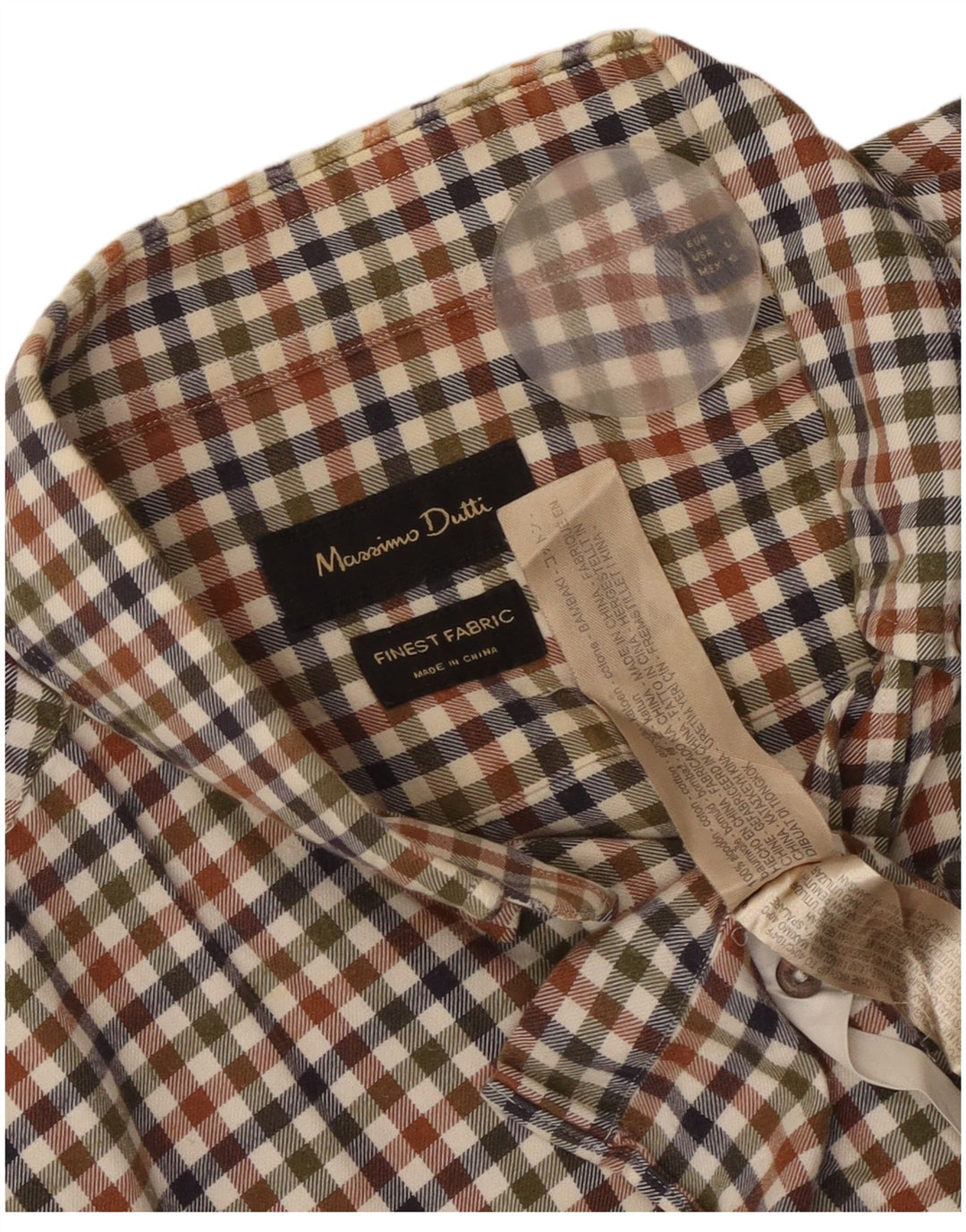 Massimo Dutti Herreskjorte Stor flerfarvet ternet bomuld