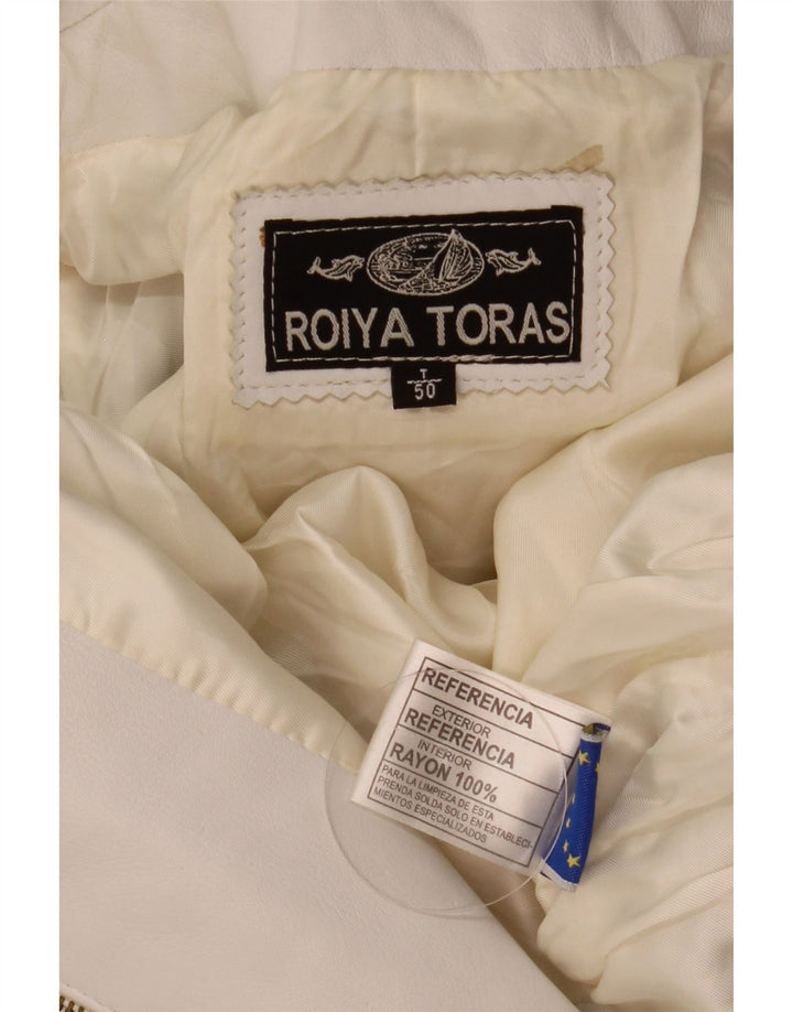 Vintage dame læderjakke IT 50 XL Hvid