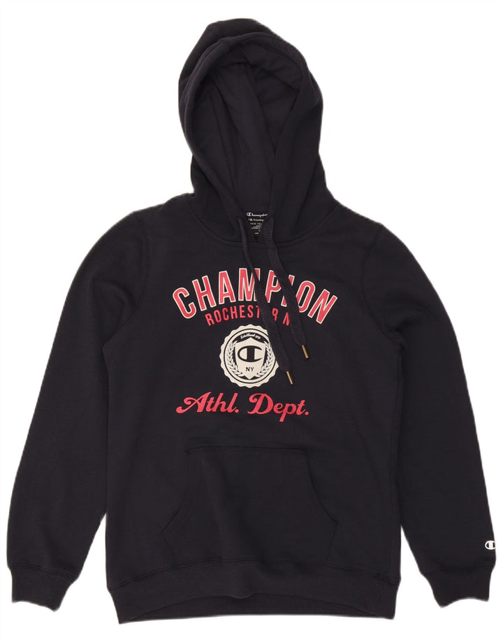 CHAMPION Girls NY Rochester Graphic Hoodie Jumper 11-12 år Navy Blue