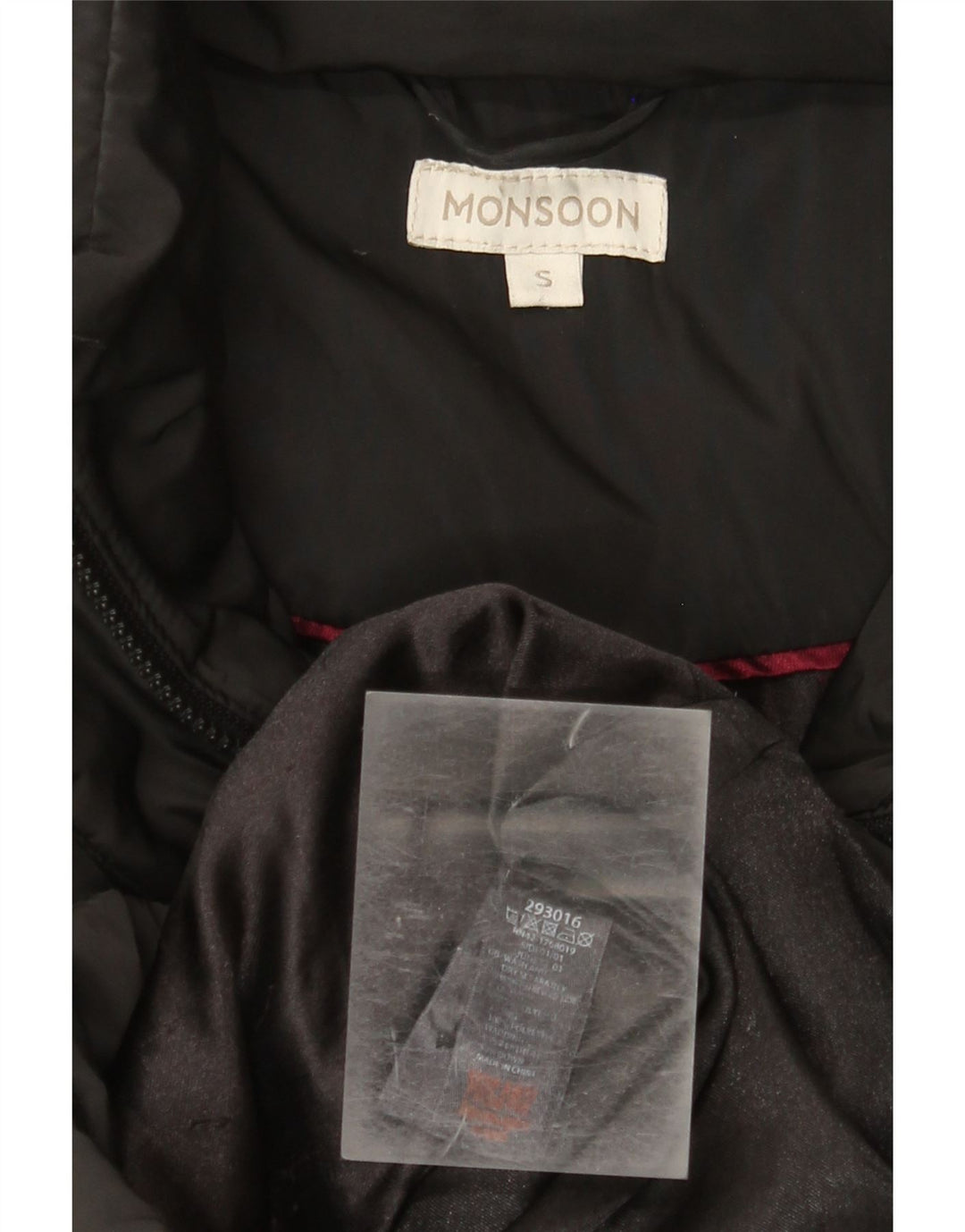 Monsoon Womens Longline Polstret Frakke UK 10 Small Black Polyester