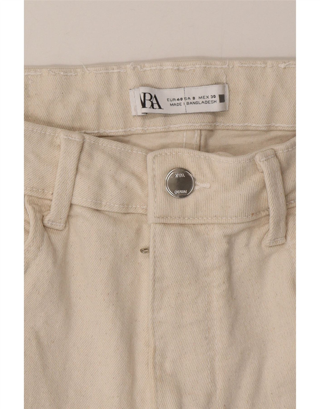 Zara Womens Cropped Jeans EU 40 Medium W30 L25 Beige Bomuld