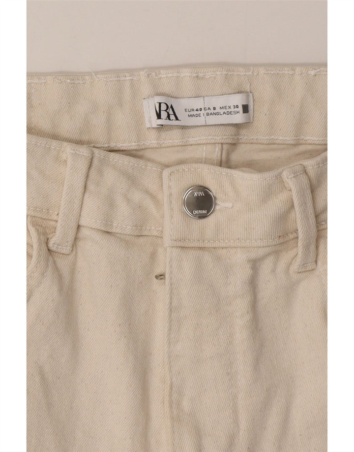 Zara Womens Cropped Jeans EU 40 Medium W30 L25 Beige Bomuld