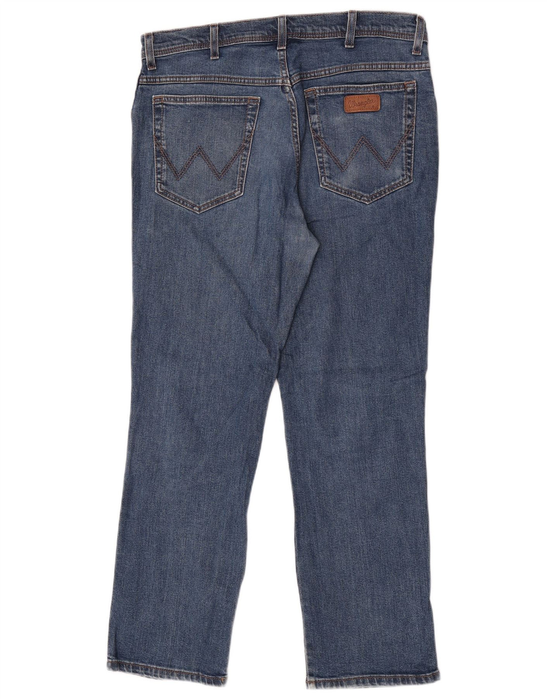 Wrangler Herre Regular Fit Straight Jeans W36 L30 Blå Bomuld