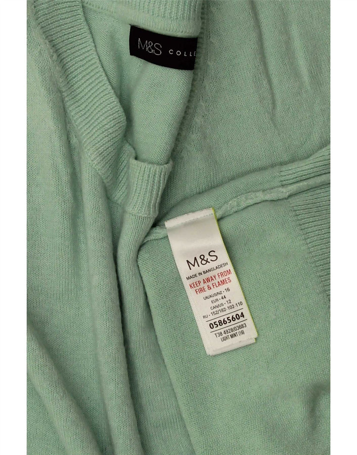 Marks & Spencer Dame sweater med rund hals DK 16 Stor turkis