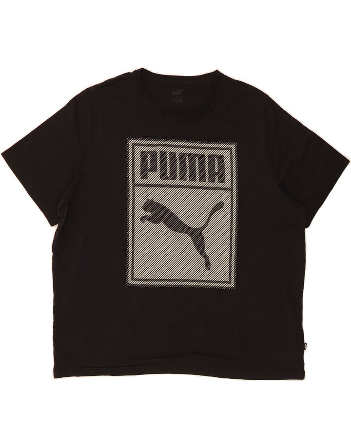 PUMA Mens Graphic T-Shirt Top 2XL Black Cotton Vintage Puma and Second-Hand Puma from Messina Hembry 