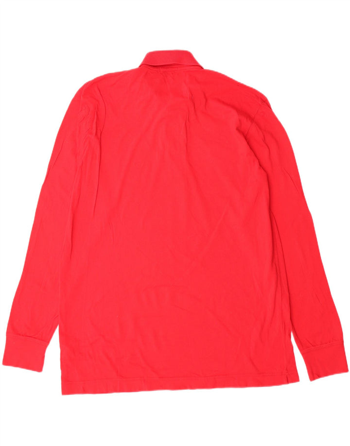 SERGIO TACCHINI Mens Long Sleeve Polo Shirt IT 52 Large Red Cotton