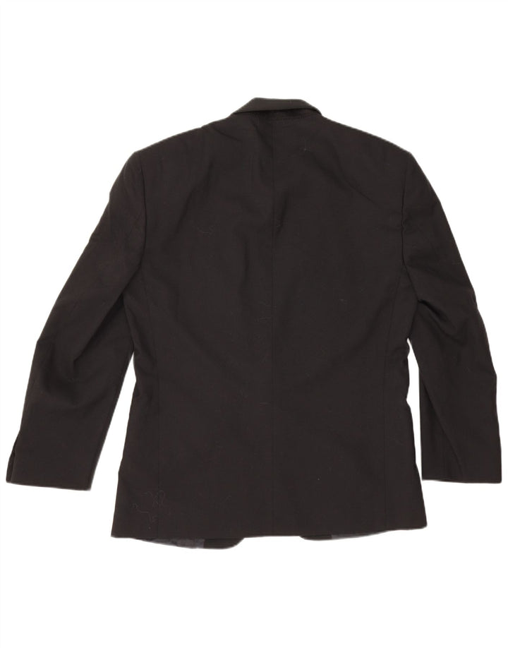 Vintage Herre 1 Knap Blazer Jakke IT 48 Medium Sort Virgin Wool Classic
