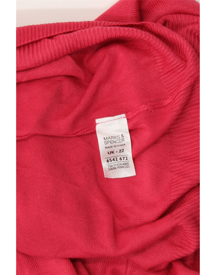 Marks & Spencer Dame Cardigan Sweater UK 22 3XL Pink