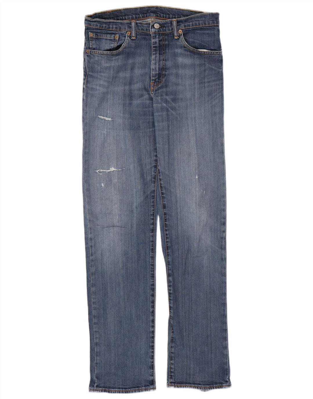 LEVI'S Herre 751 Distressed Straight Jeans W32 L34 Blå