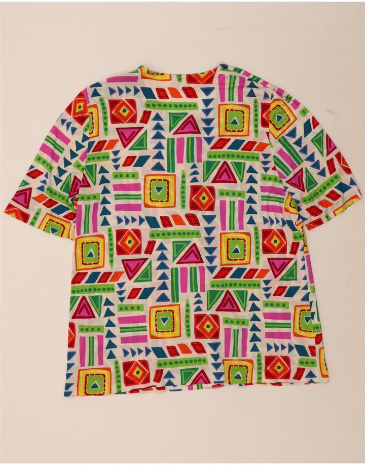 DOMINA Womens Shirt Dress UK 14 Medium Multicoloured Geometric Vintage Domina and Second-Hand Domina from Messina Hembry 