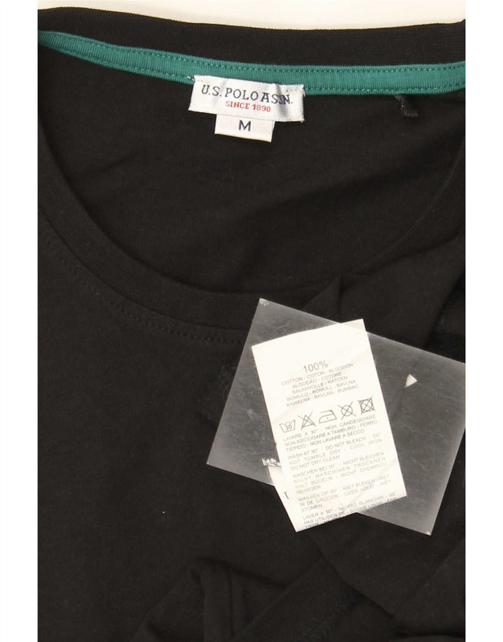 U.S. Polo Assn. Herre grafisk top langærmet medium sort bomuld