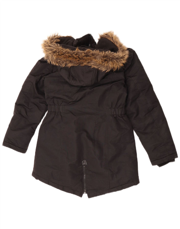 Diesel Pige Hooded Parka Jakke 9-10 År Sort Polyester