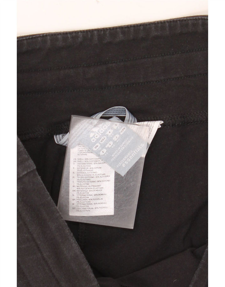 ADIDAS Dame Capri Træningsdragt Bukser Joggers UK 16 Large Black Bomuld