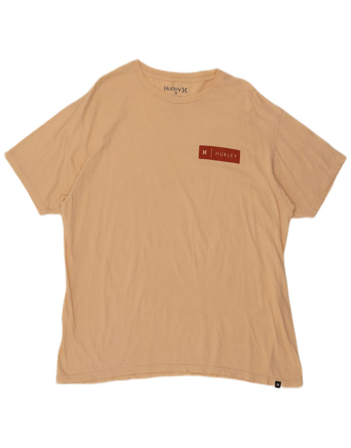 Hurley Herre T-Shirt Top XL Beige Bomuld