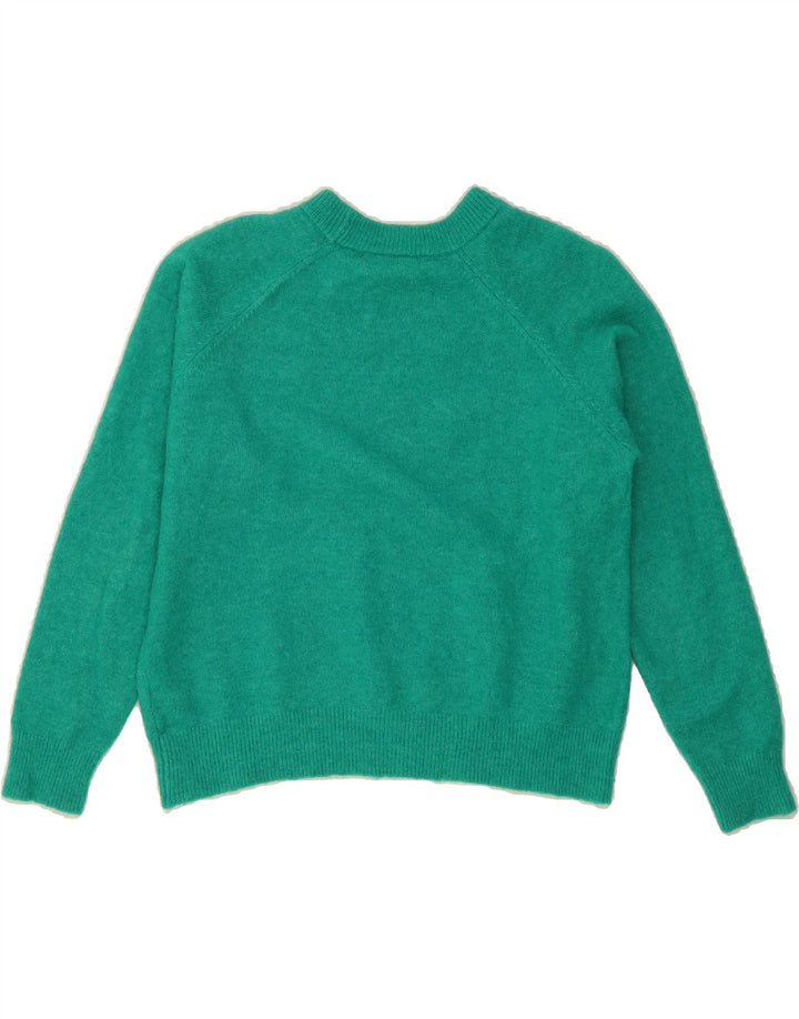 ZARA Womens Crew Neck Jumper Sweater UK 14 Medium Green Nylon Vintage Zara and Second-Hand Zara from Messina Hembry 