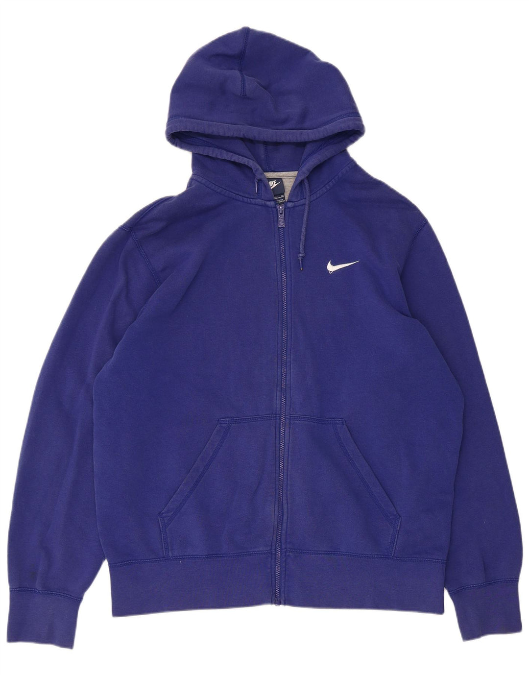 Nike hættetrøje med lynlås til mænd XL blå bomuld