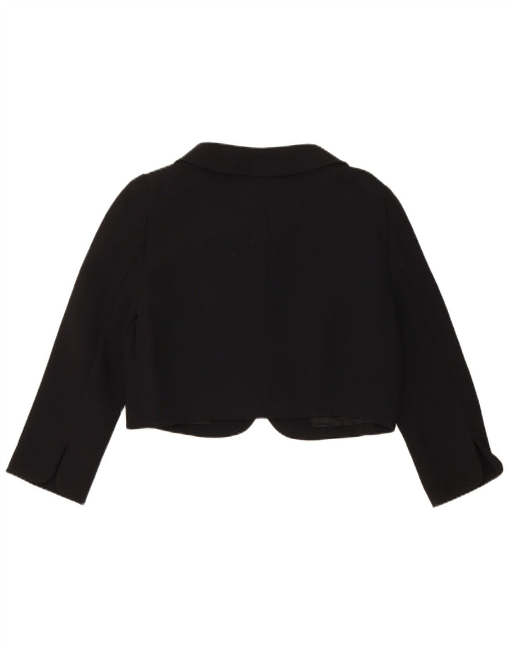 Luisa Spagnoli 3/4-ærmet Bolero-jakke til kvinder IT 44 Medium Sort Acetat