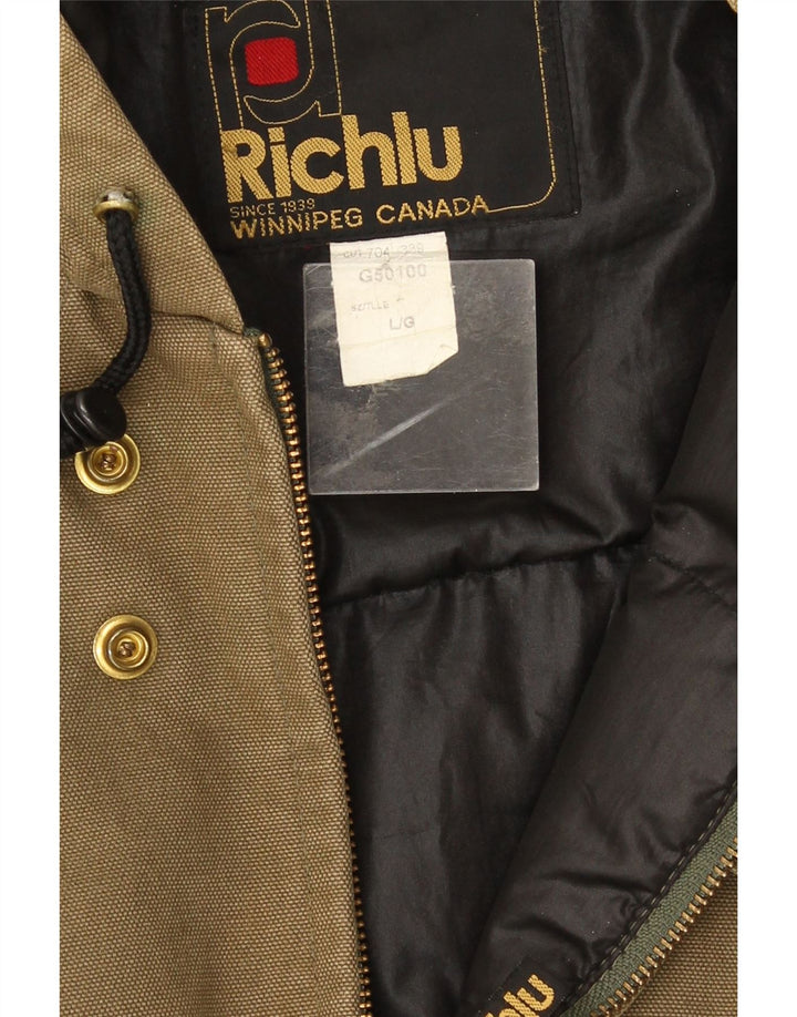 Richlu Herre Hooded Bomber Polstret Jakke UK 40 Large Green