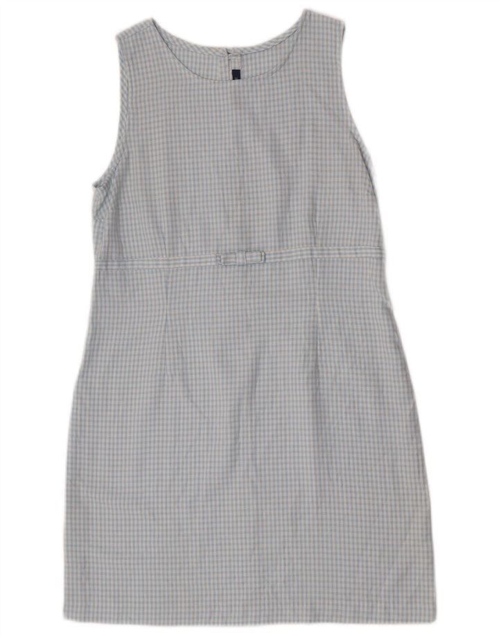 Vintage Kvinders 3-knap 2-delt sæt IT 46 Large Blue Gingham Viscose