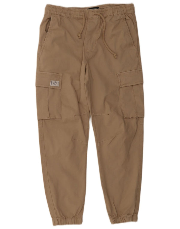 Zara Herre Joggers Cargo Bukser Medium W31 L27 Beige Bomuld