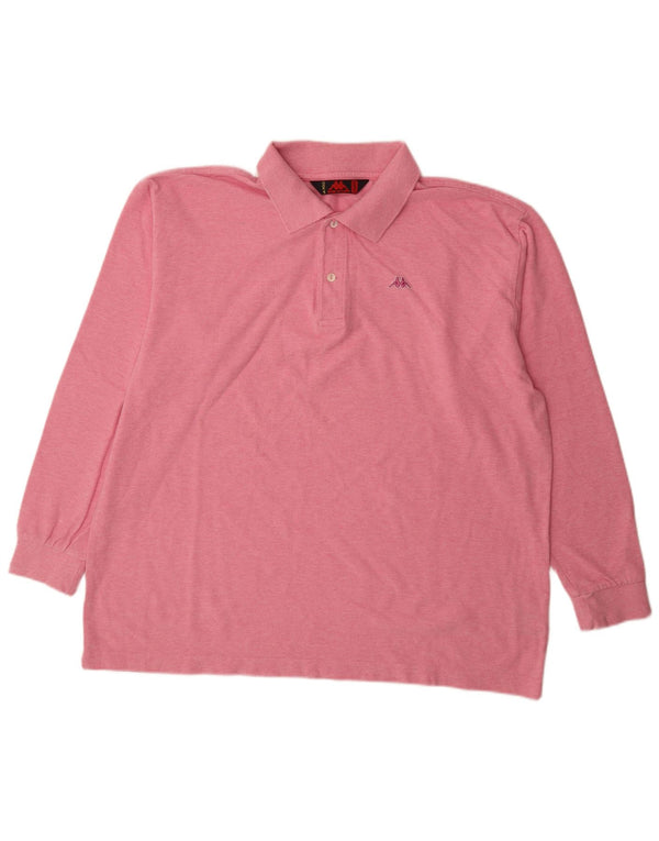 Kappa Langærmet Regular Fit Polo Shirt til mænd 2XL Pink Bomuld