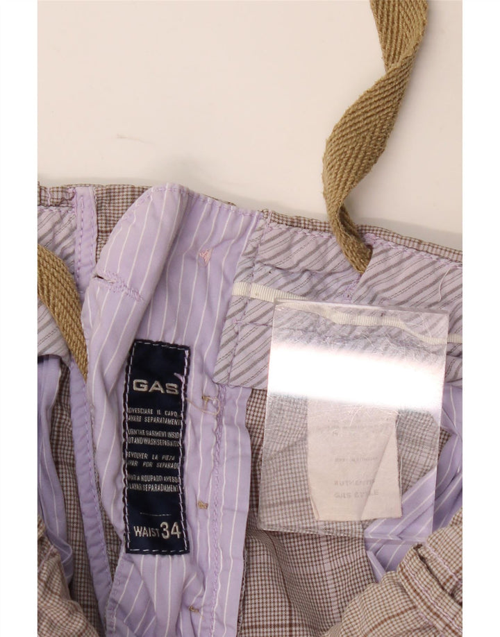 Gas Chino Shorts til mænd W34 Large Grey Check