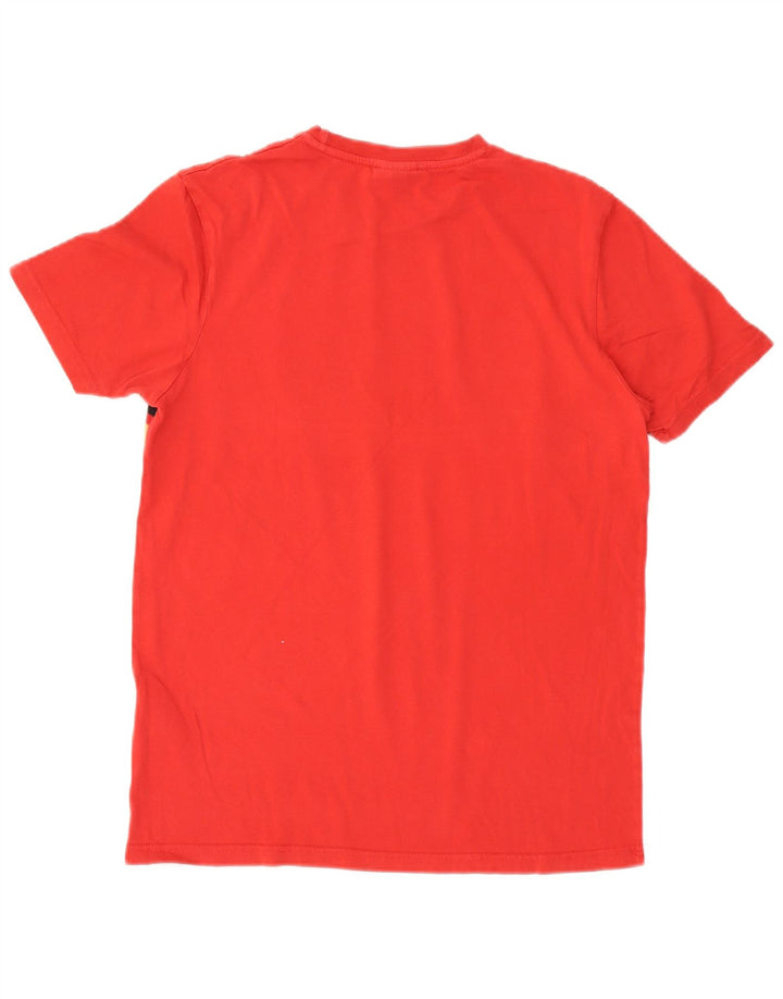 Ellesse Herre Grafisk T-Shirt Top Medium Rød Colourblock Bomuld