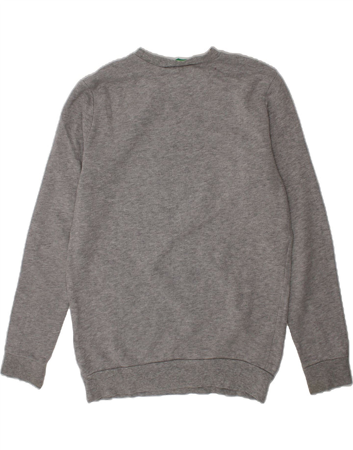BENETTON Boys Graphic Sweatshirt Jumper 10-11 Years XL  Grey Vintage Benetton and Second-Hand Benetton from Messina Hembry 