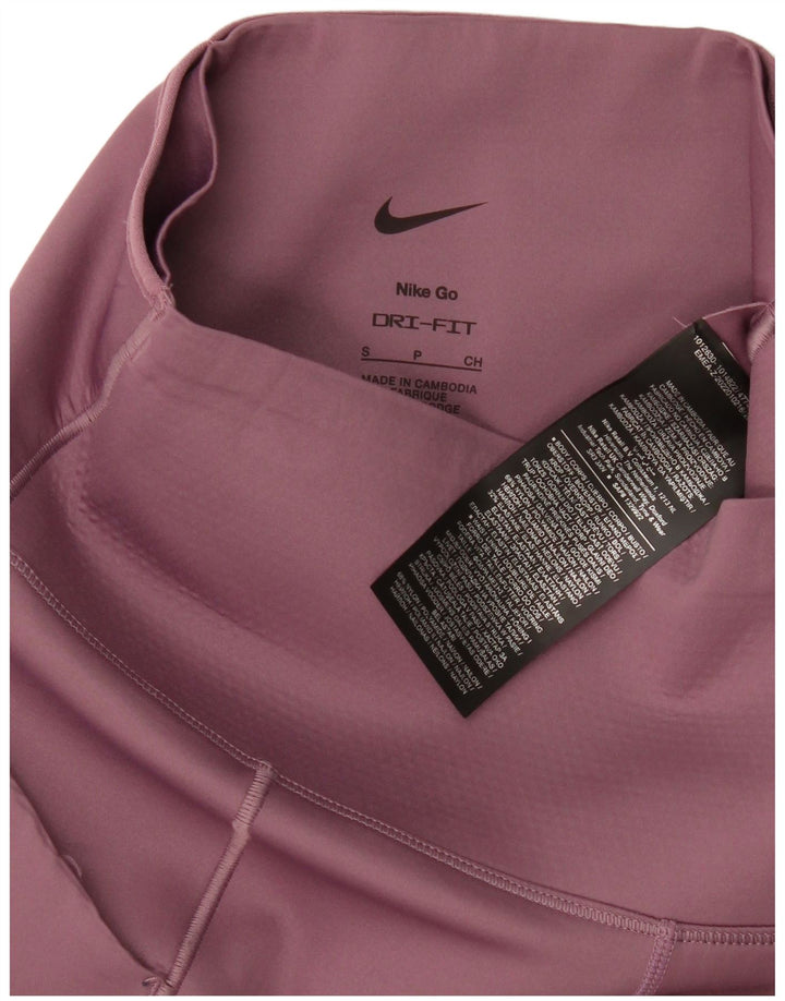 Nike Dame Dri Fit Leggings UK 8 Small Pink Nylon