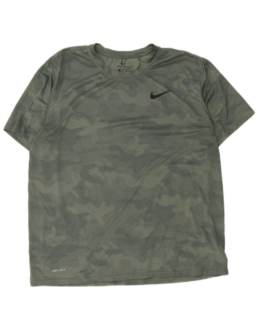 Nike Herre Dri Fit T-Shirt Top 2XL Grøn Camouflage Polyester
